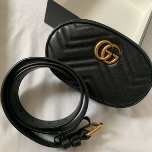 Gucci Marmont Leather Belt Bag